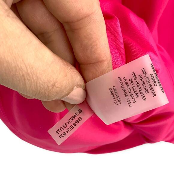 Vince Camuto Hot Pink Sleeveless V Neck Twist Back Dress Size 4 NWT - Picture 9 of 10
